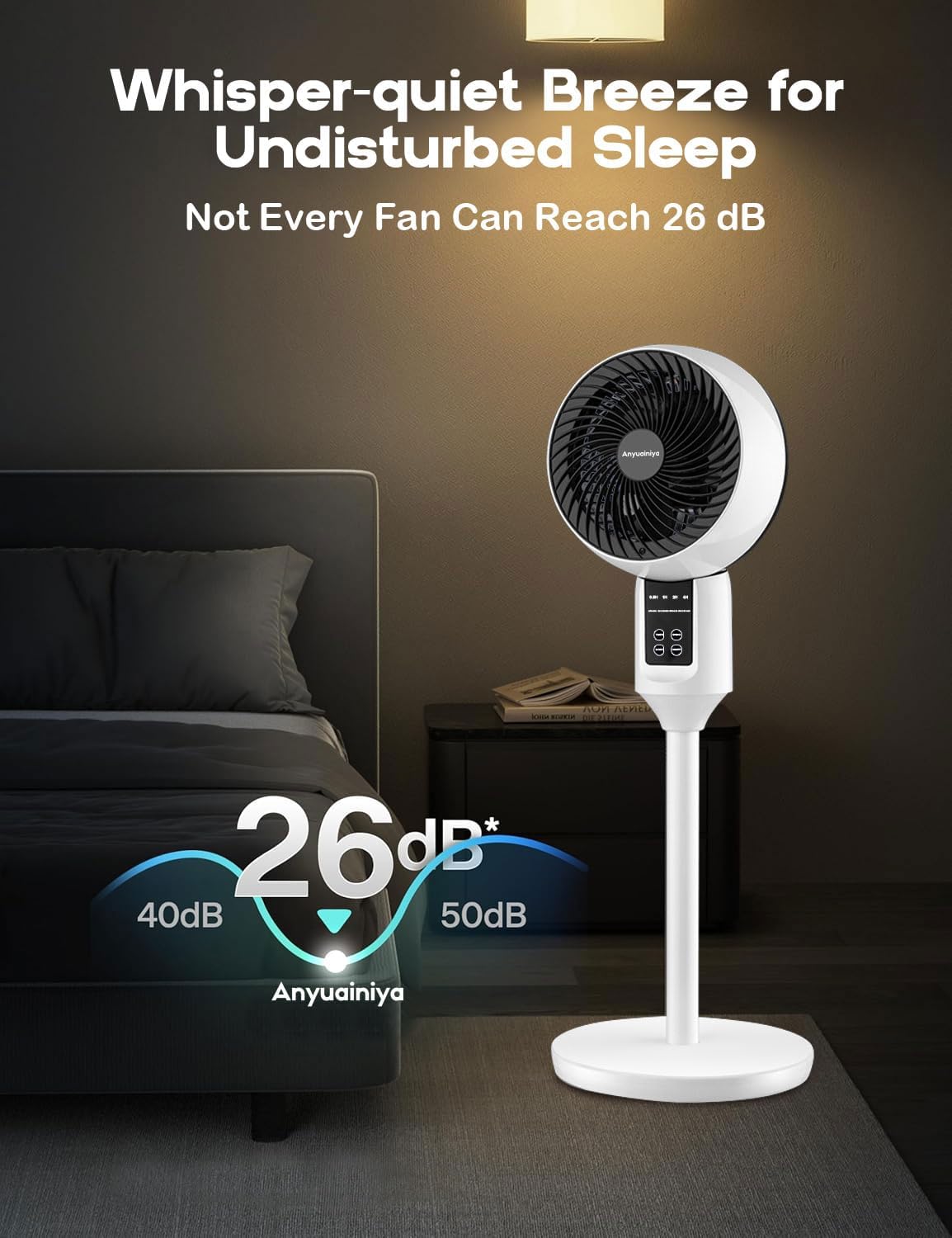 BowLift | Adjustable Pedestal Fan with 3D Oscillation – Aerion