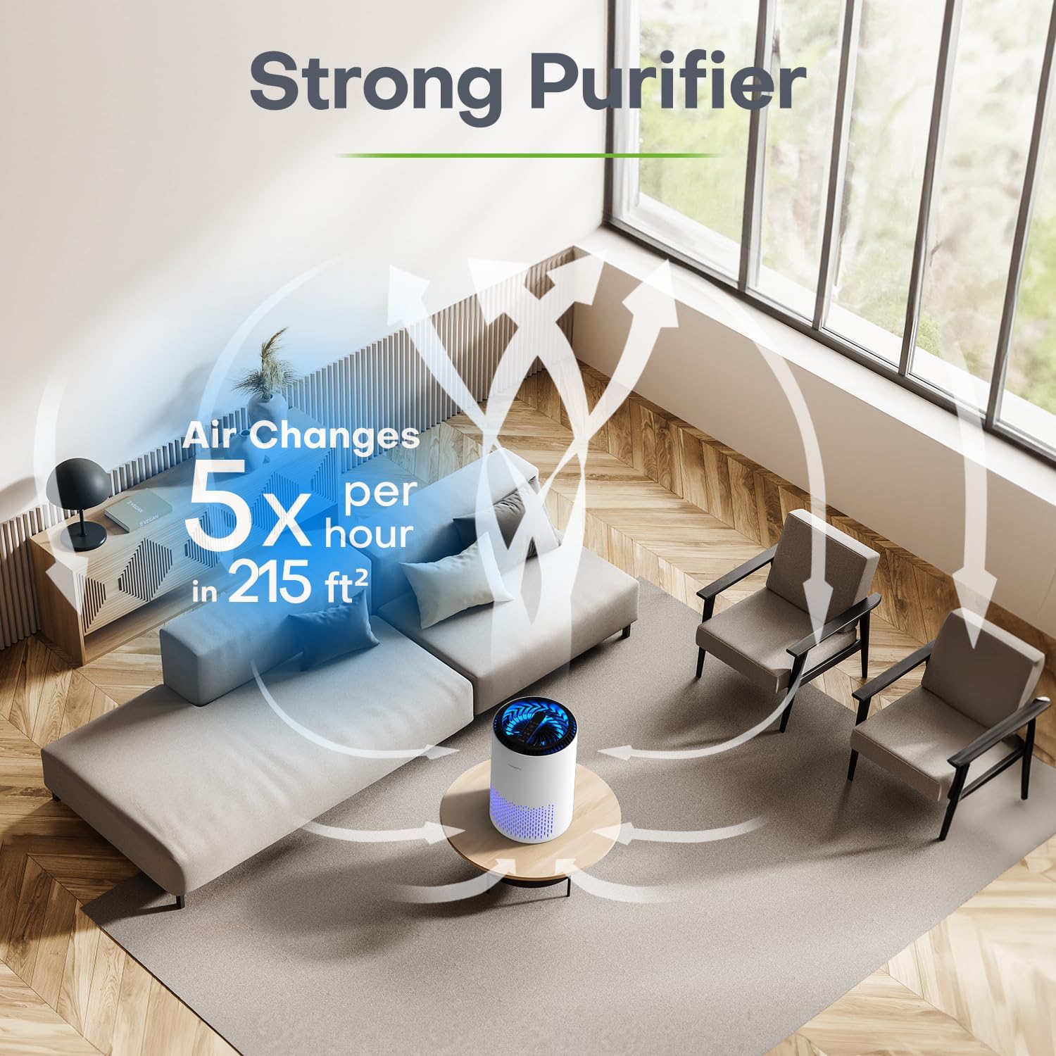 BowLift | Compact Air Purifier | True HEPA Filter, Ultra-Quiet & Ideal for Small to Medium Rooms