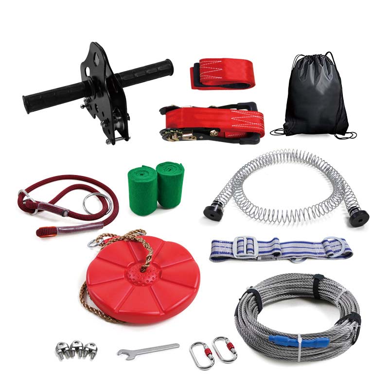 BowLift | 100 Feet Backyard Zip Line Kit for Kids,Playground Entertainment with Zipline, Christmas and Birthday Gifts for Kids(Red)