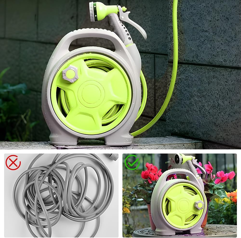 BowLift | Compact Garden Hose Reel Set with 15m Pipe – Corvina