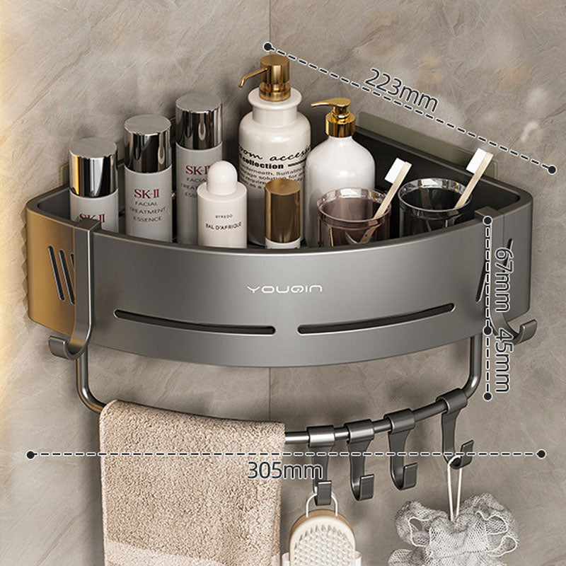 BowLift | EasyCorner Aluminum Shelf – Self-Adhesive Bathroom Corner Storage without Drilling