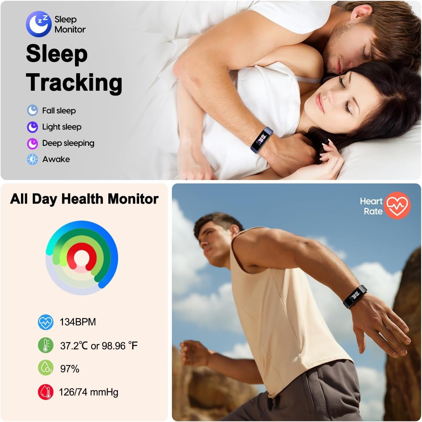 BowLift | Blood Pressure and Heart Rate Monitor Smartwatch | Waterproof, Sleep Tracking & Fitness Insights for Daily Health Management