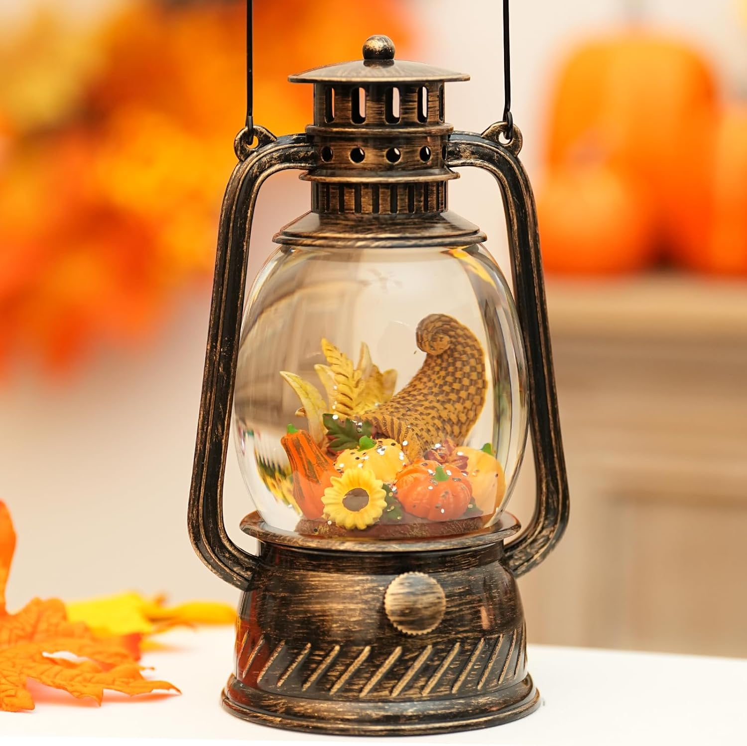 BowLift | Autumn Gloss Decorative Lamp with Pumpkins – Warm LED Light and 6-Hour Timer