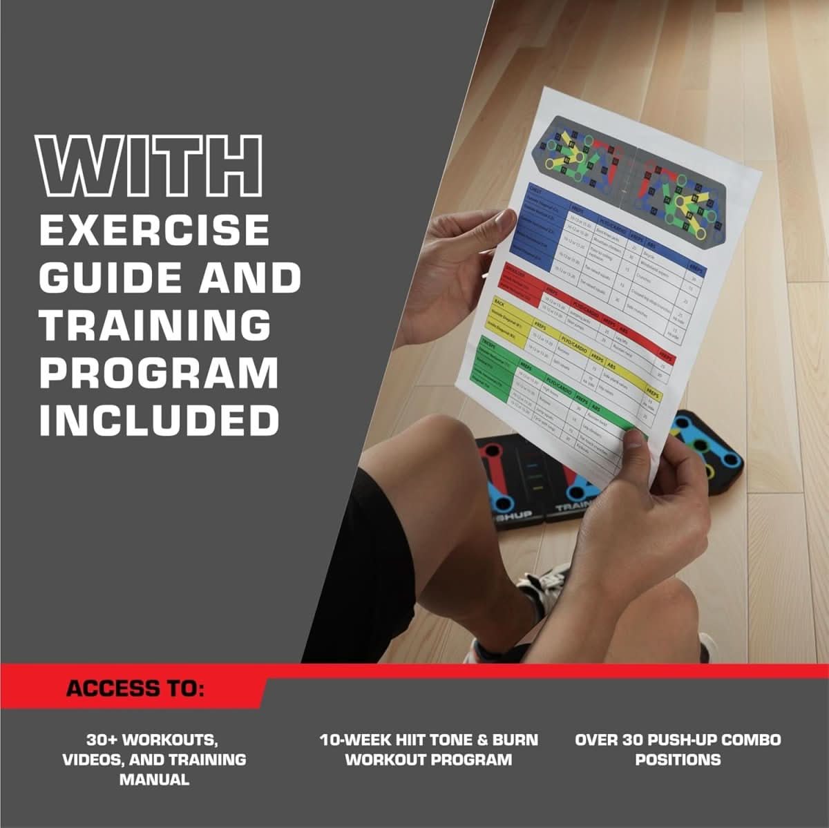 BowLift | Foldable push-up board with 30 training positions for targeted muscle training