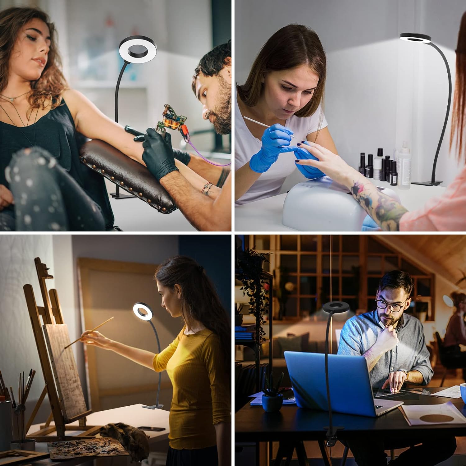 BowLift | 3 Colour Modes LED Desk Clamp Lamp with  & Flexible Gooseneck – Selvara (1+1 FREE)