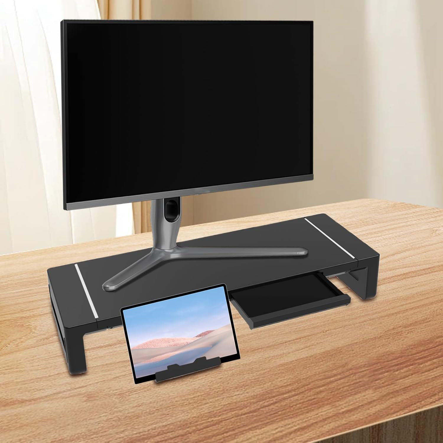 BowLift | Height Adjustable Monitor Stand with Drawer – Stravon