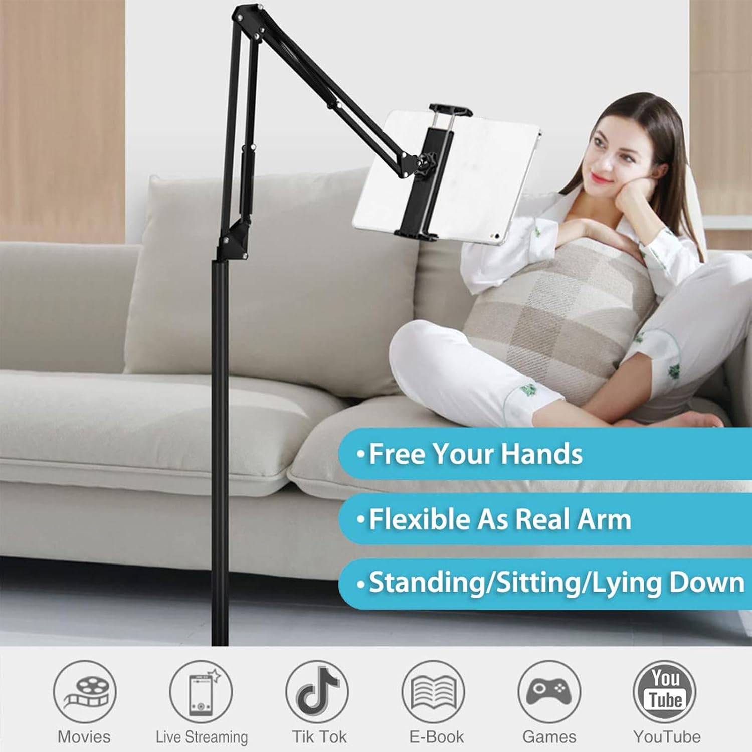BowLift | Adjustable 360° Phone and Tablet Floor Stand – Movira