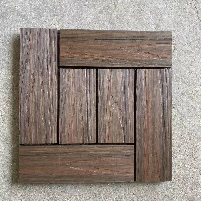 BowLift | Composite Plank Tiles Striped Pattern Square Deck Flooring Outdoor Patio