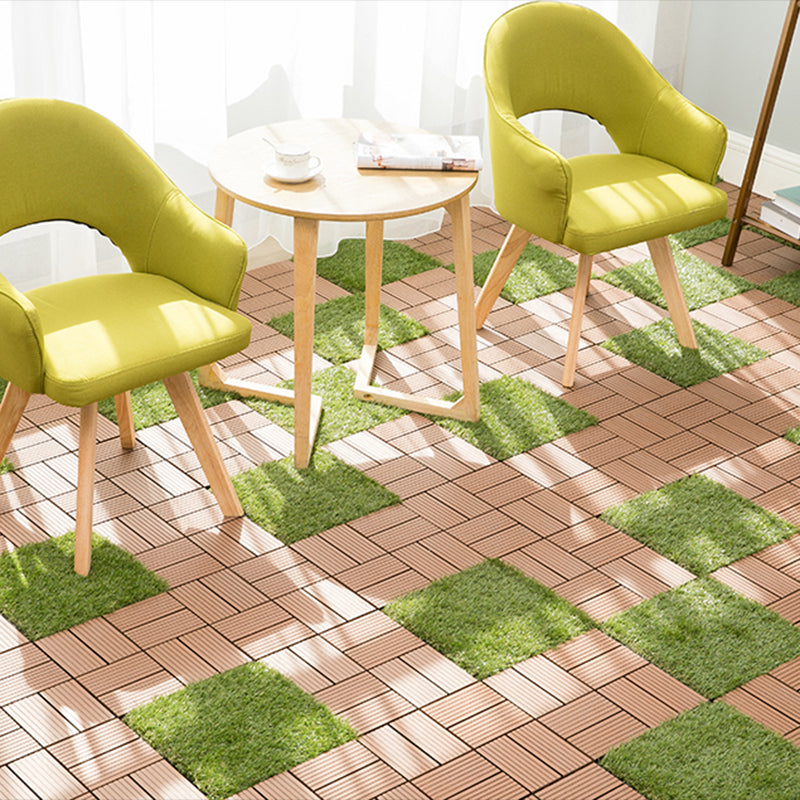 BowLift | Composite Plank Tiles Striped Pattern Square Deck Flooring Outdoor Patio