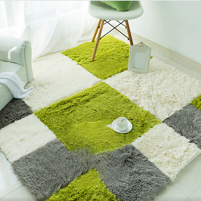 BowLift | Bedroom Carpet Tiles Solid Square Shag Stain Resistant Carpet Tiles