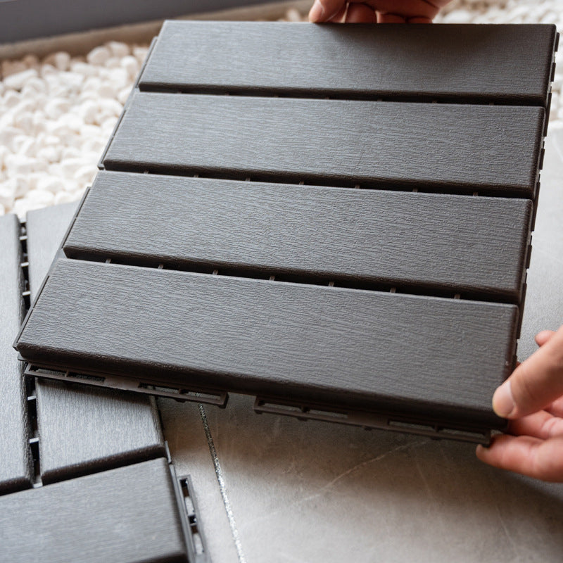 BowLift | Contemporary square wooden tile smooth brown engineered wood for patio garden