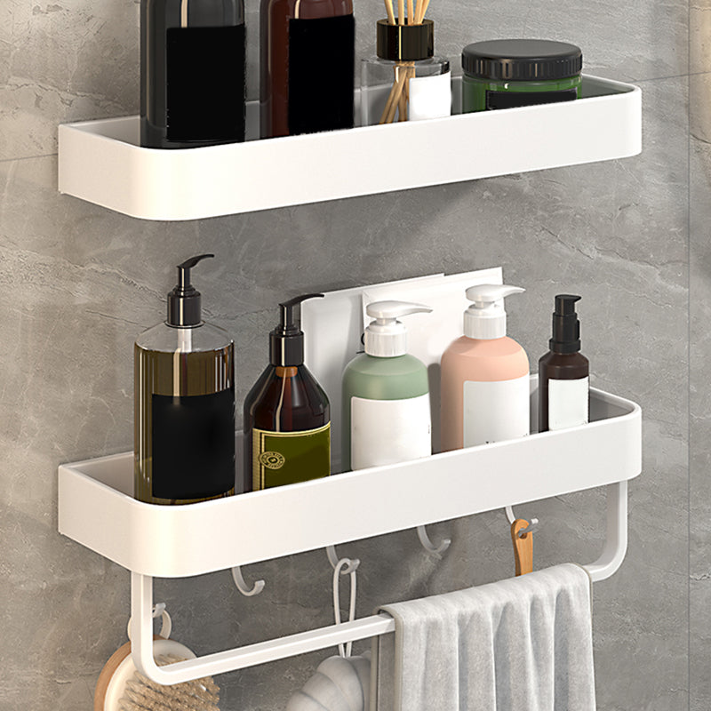 BowLift | White 2-piece Bathroom Hardware Modern Bathroom Accessories Set, Bathroom Shelf