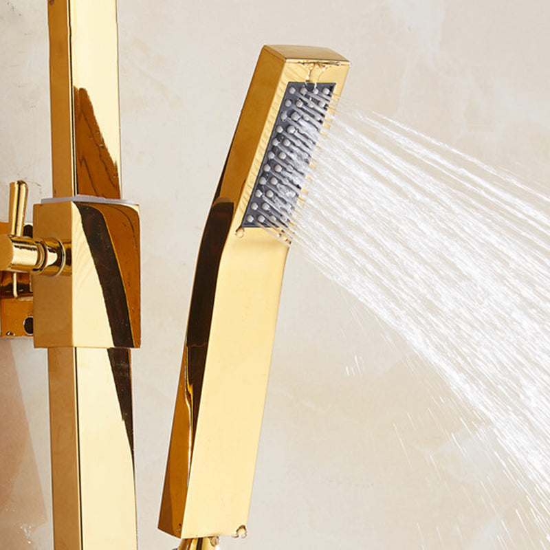 BowLift | Contemporary Shower Head Square Golden Bathroom Handheld Shower