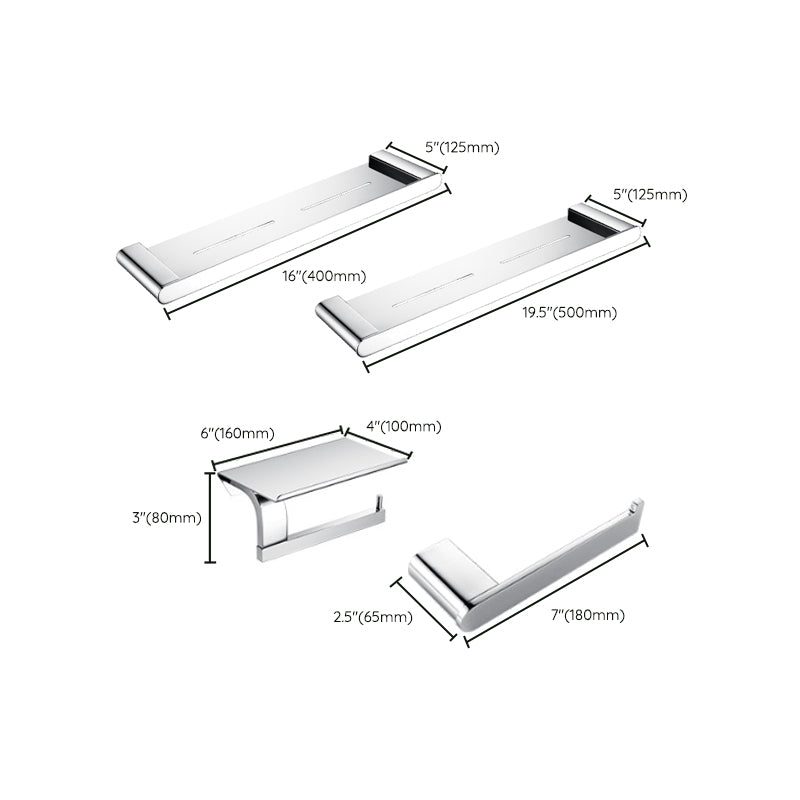 BowLift | Contemporary Bathroom Accessories Hardware Set in Silver with Soap Dish