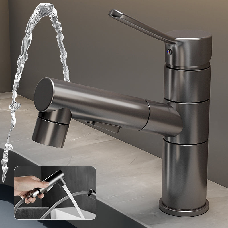 BowLift | Bathroom vessel faucet high arc three-way spout single-handle faucet with pull-out sprayer