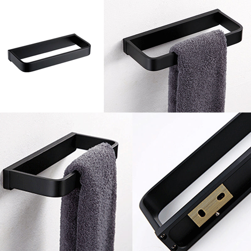 BowLift | Black Bathroom Accessories Hardware Set with Towel Rail and Bath Shelf