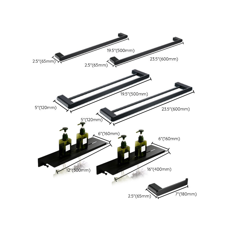 BowLift | Contemporary bathroom accessory single item or in set made of black metal