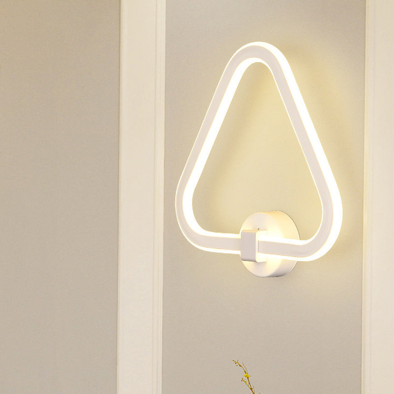 BowLift | White Triangle Frame Wall Mount Light Modernism LED Acrylic Wall Lamp Wall Light for Balcony