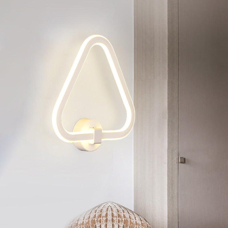 BowLift | White Triangle Frame Wall Mount Light Modernism LED Acrylic Wall Lamp Wall Light for Balcony
