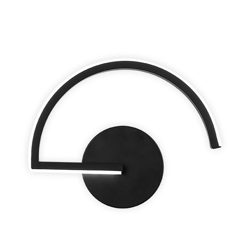 BowLift | Black Half-Circle Wall Light Minimalist LED Iron Wall-Mounted Wall Light for Bedroom in Warm/White Light