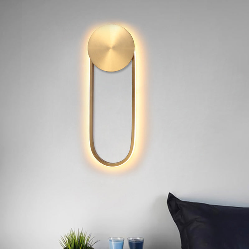 BowLift | Brass Arch Shape Wall Light Postmodern LED Metal Wall Mounted Lamp for Bedroom