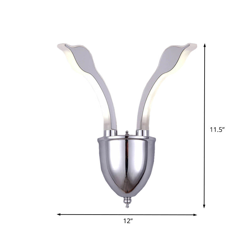 BowLift | Swan Head Wall Lighting Modern Metal 2-Light Chrome LED Wall Sconce with Acrylic Shade in Warm/White Light
