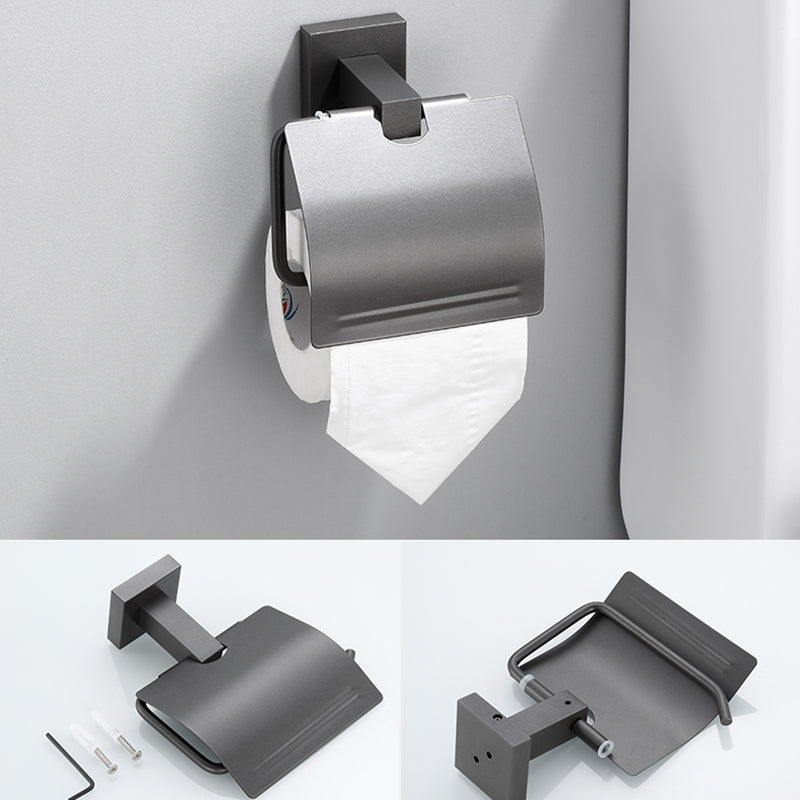 BowLift | Contemporary bathroom accessories single piece or in a set made of gray metal