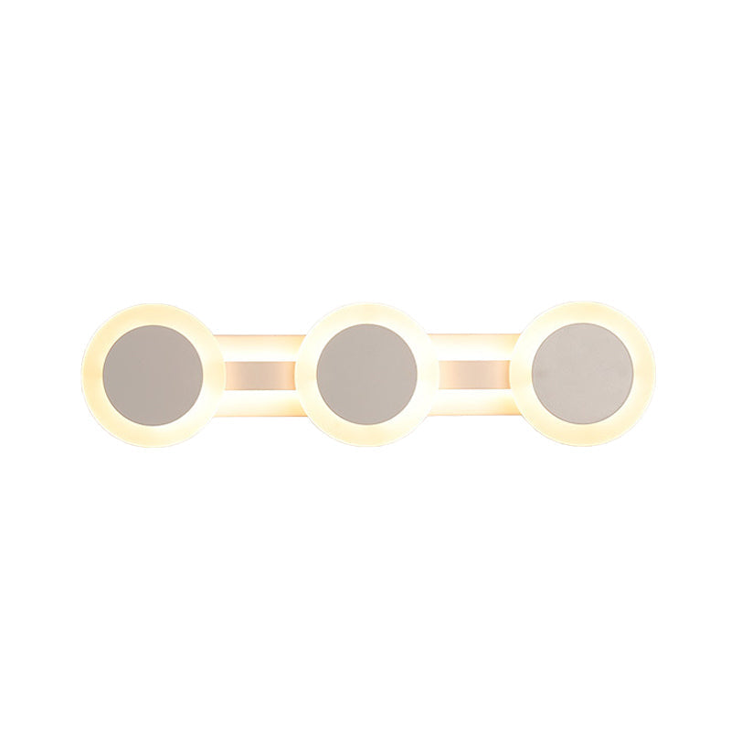 BowLift | White Linear Vanity Light Modernist 16"/23.5" L 3/4 Lights LED Acrylic Wall Light Lamp in Warm/White Light