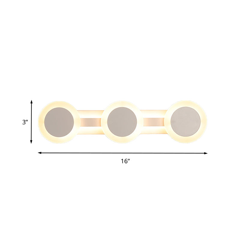 BowLift | White Linear Vanity Light Modernist 16"/23.5" L 3/4 Lights LED Acrylic Wall Light Lamp in Warm/White Light