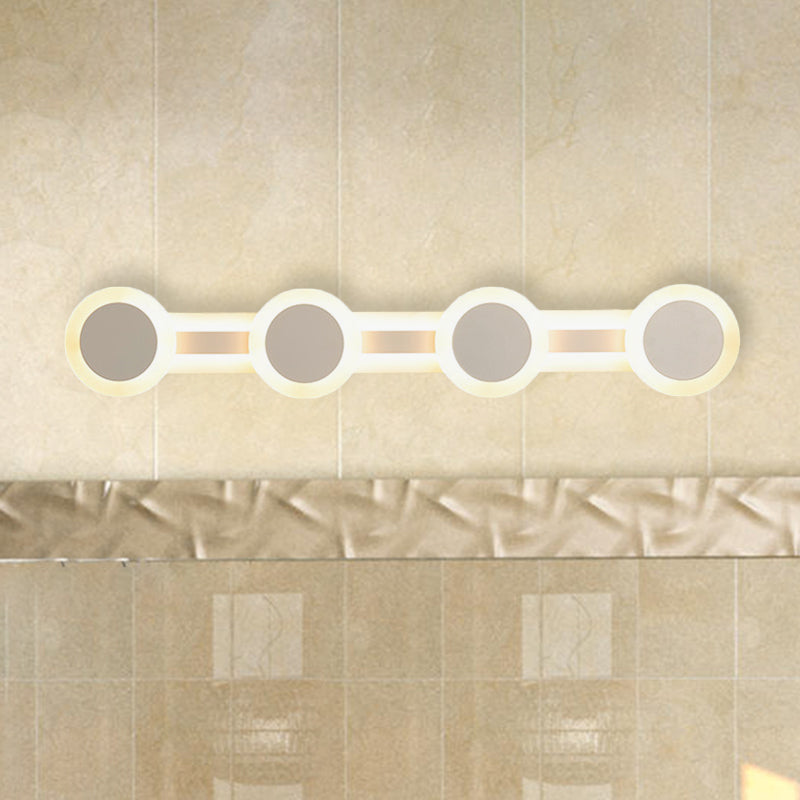 BowLift | White Linear Vanity Light Modernist 16"/23.5" L 3/4 Lights LED Acrylic Wall Light Lamp in Warm/White Light