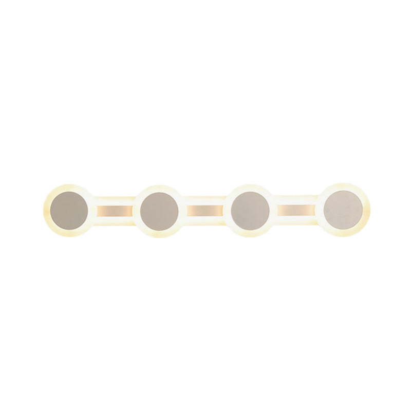 BowLift | White Linear Vanity Light Modernist 16"/23.5" L 3/4 Lights LED Acrylic Wall Light Lamp in Warm/White Light