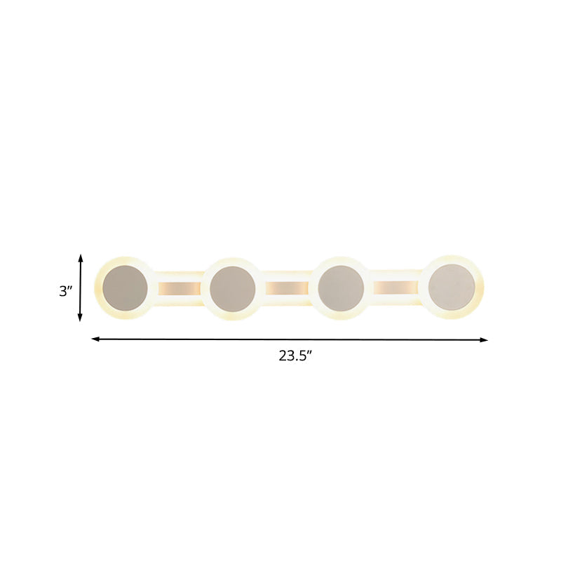 BowLift | White Linear Vanity Light Modernist 16"/23.5" L 3/4 Lights LED Acrylic Wall Light Lamp in Warm/White Light