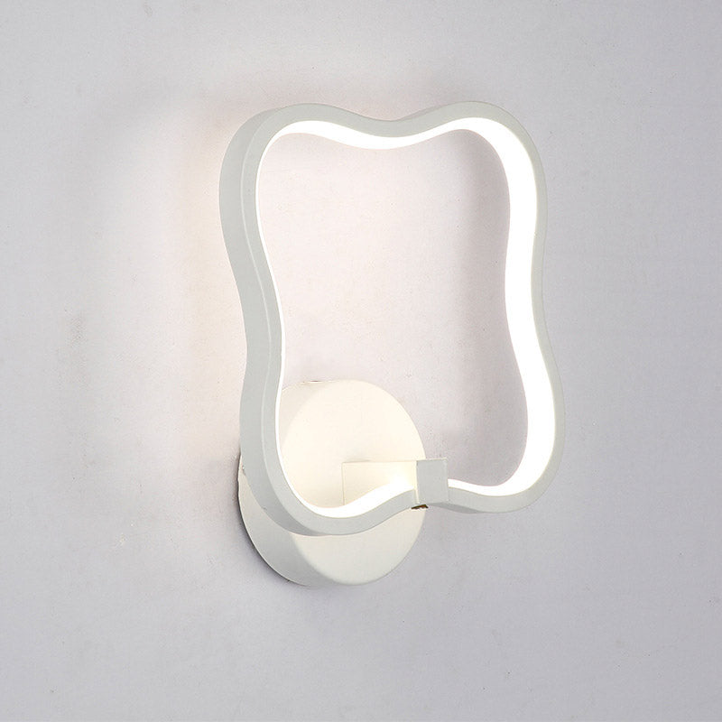BowLift | White Curved Square Wall Light Minimalist LED Acrylic Wall Light in White/Warm Light