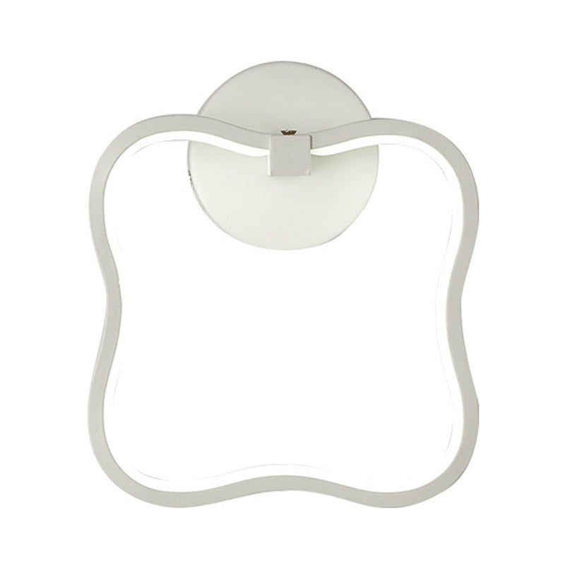 BowLift | White Curved Square Wall Light Minimalist LED Acrylic Wall Light in White/Warm Light