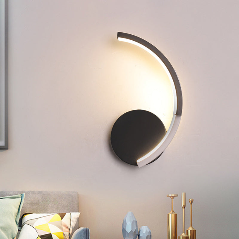 BowLift | Curved Line Living Room Wall Light Acrylic LED Modern Wall Mounted Lamp Light in Black, White/Warm Light