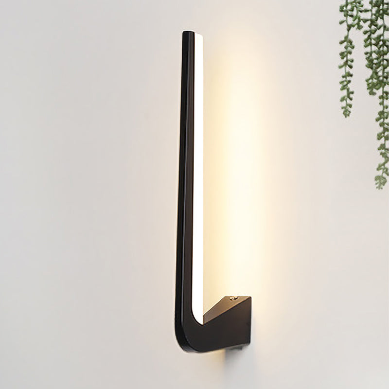 BowLift | Black Finish Linear Wall Lamp Simplicity LED Acrylic Wall Lighting Ideas in Warm/White Light for Living Room