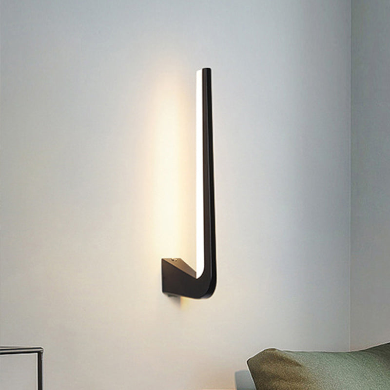 BowLift | Black Finish Linear Wall Lamp Simplicity LED Acrylic Wall Lighting Ideas in Warm/White Light for Living Room