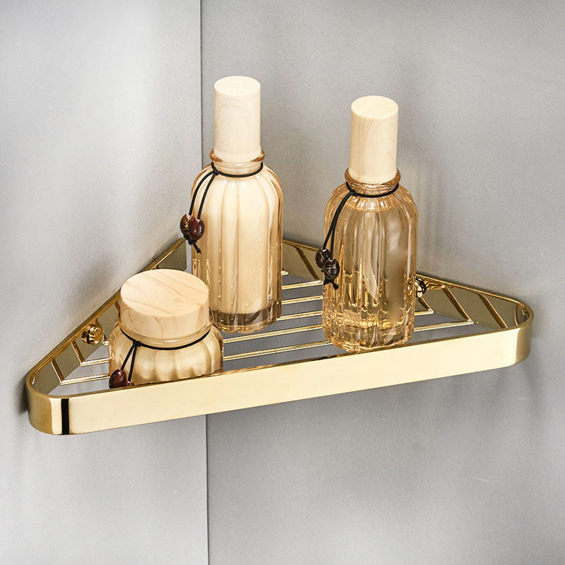 BowLift | 2-piece modern bathroom accessory set, polished chrome/gold, bathroom shelf