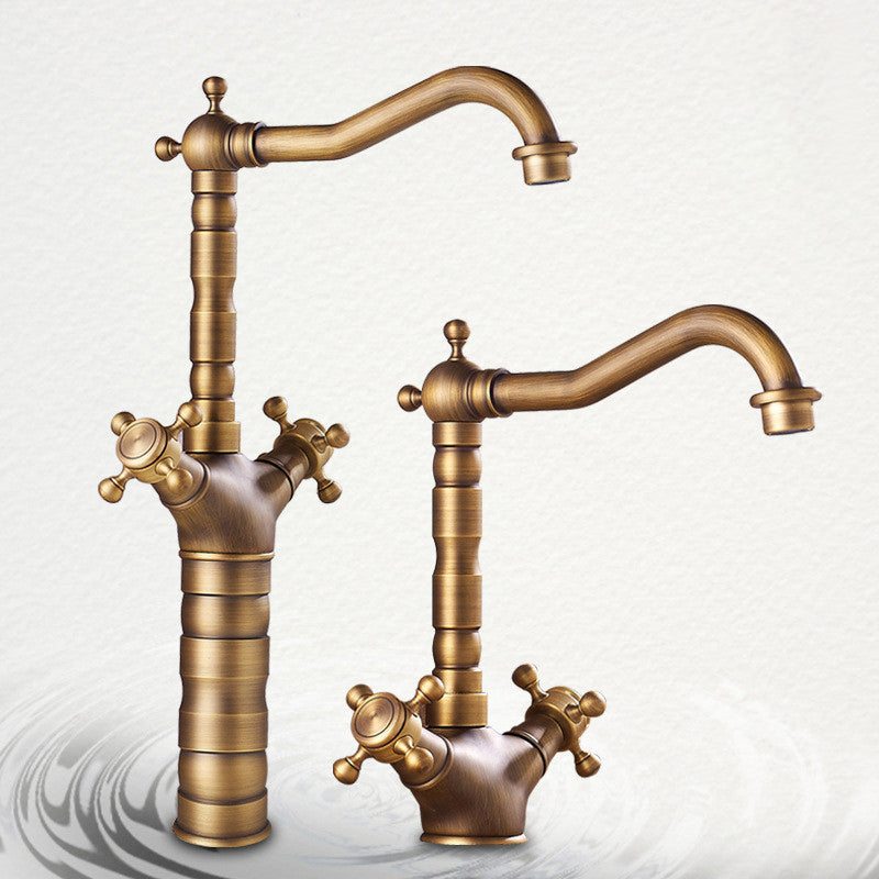 BowLift | Industrial Widespread Bathtub Faucet with Cross Handles Sink Faucet