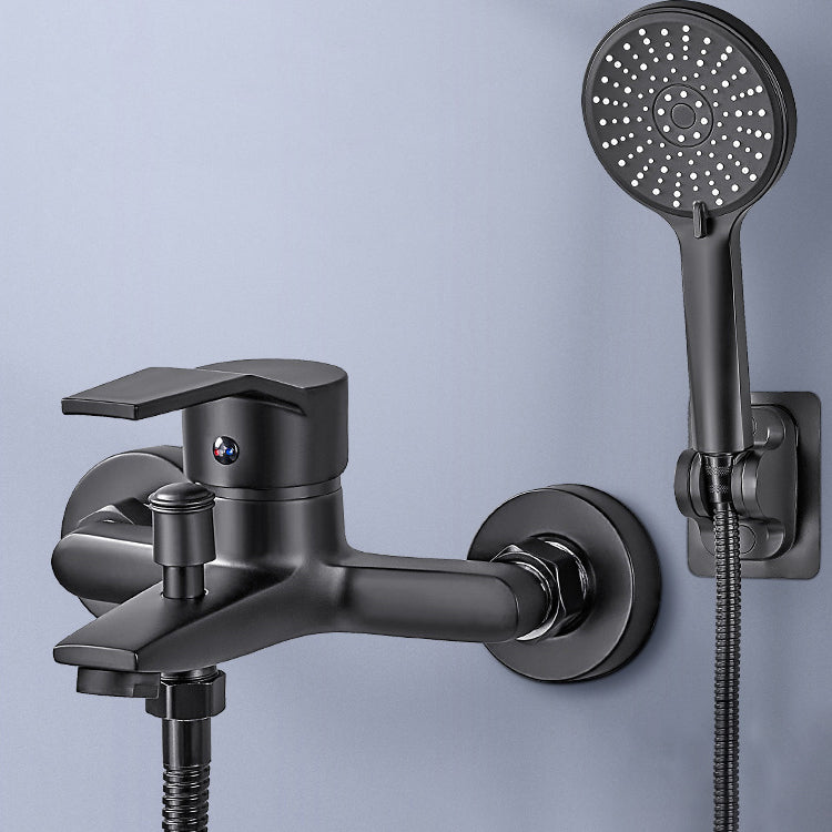 BowLift | Wall-mounted fixed bathtub faucet lever handle with hand shower