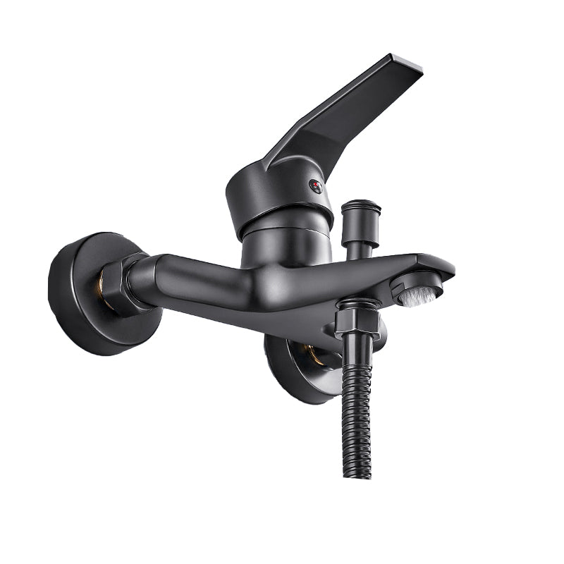 BowLift | Wall-mounted fixed bathtub faucet lever handle with hand shower