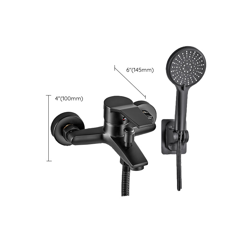 BowLift | Wall-mounted fixed bathtub faucet lever handle with hand shower