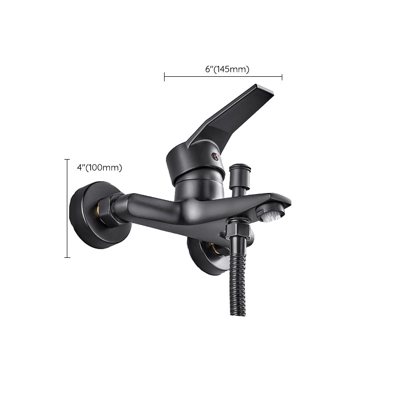 BowLift | Wall-mounted fixed bathtub faucet lever handle with hand shower