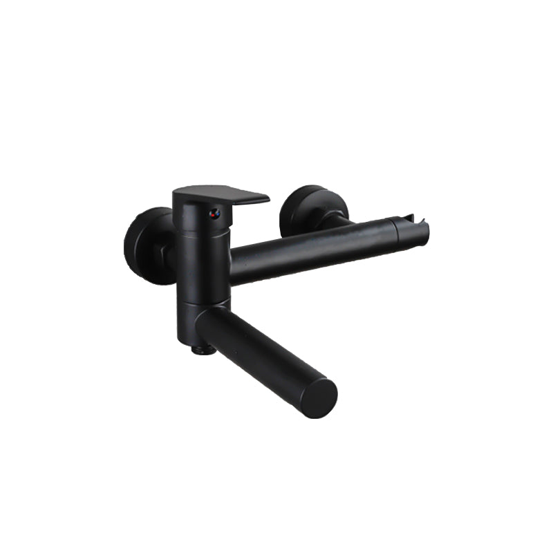 BowLift | Lever Handle Bathtub Faucet Wall Mount Shower Hose Swivel Spout Bathtub Filling with Hand Shower