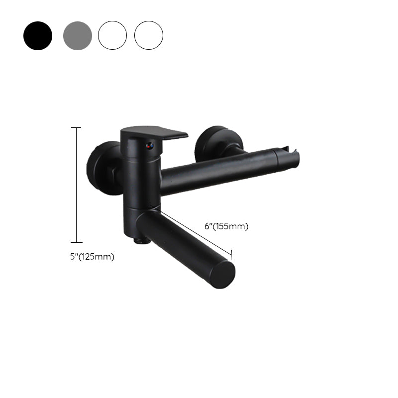 BowLift | Lever Handle Bathtub Faucet Wall Mount Shower Hose Swivel Spout Bathtub Filling with Hand Shower