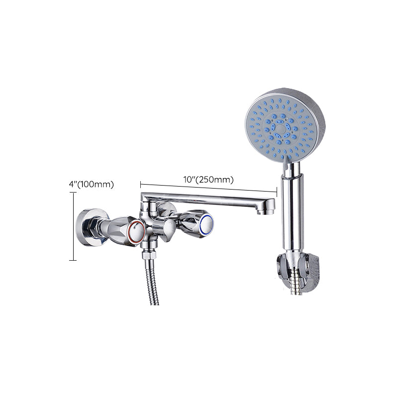 BowLift | Contemporary Bathtub Faucet Trim Chrome Wall-Mounted Swivel Spout with Hand Shower