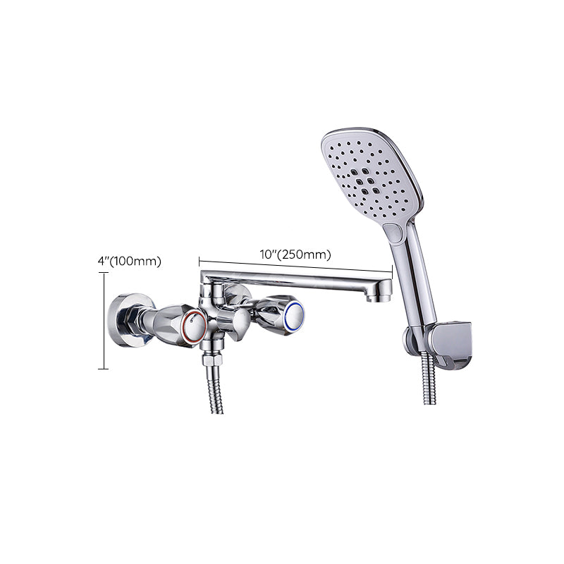 BowLift | Contemporary Bathtub Faucet Trim Chrome Wall-Mounted Swivel Spout with Hand Shower