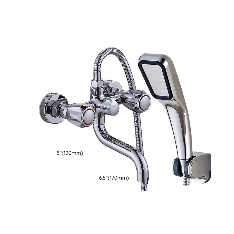 BowLift | Chrome Bathroom Faucet Trim Wall-mounted Swing Faucet with Hand Shower