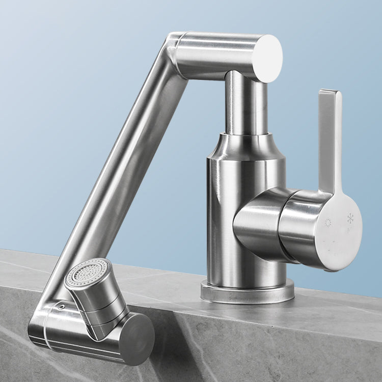 BowLift | Swiveling Outlet Vessel Sink Faucet Stainless Steel Lever Handle Sink Faucet with Water Hose