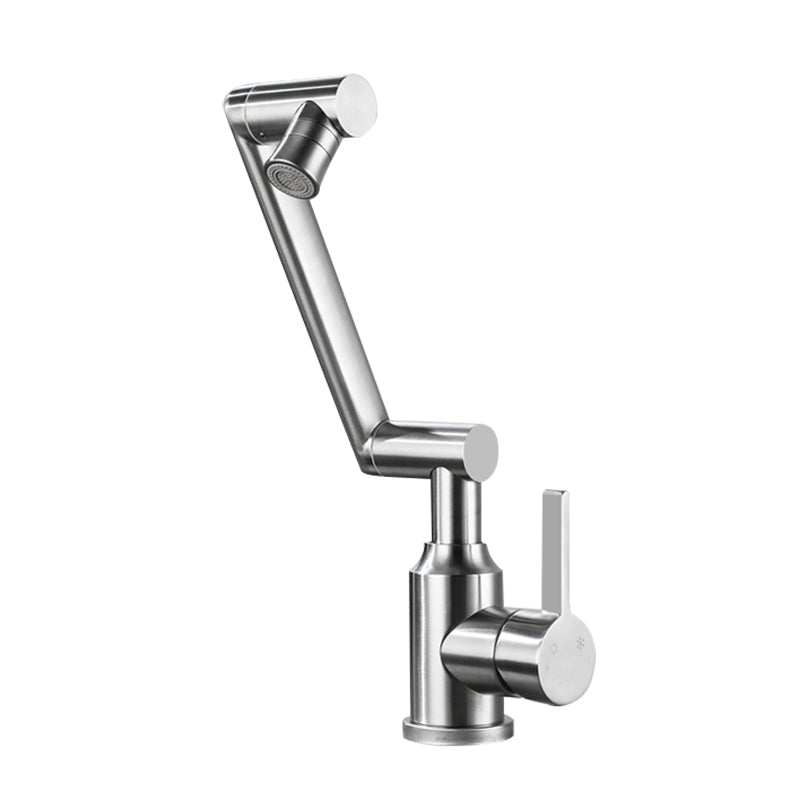 BowLift | Swiveling Outlet Vessel Sink Faucet Stainless Steel Lever Handle Sink Faucet with Water Hose